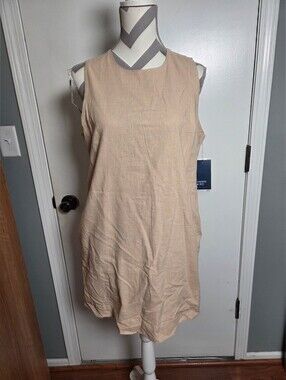 NWT Crown & Ivy Women's Sleeveless Linen Dress Size 12 Petite